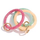 rose shiny Silica gel Big ring bangle Key Ring Key Chain bracelet