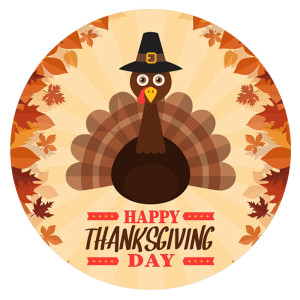 Thanksgiving Day 20MM turkeyt Painted enamel metal C5931 print Orange