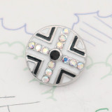 12MM design metal snap with colorful rhinestone KS7142-S white enamel snaps jewelry