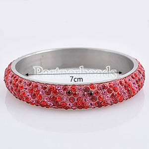 Five rows rhinestone stainless steel bangle Bracelet