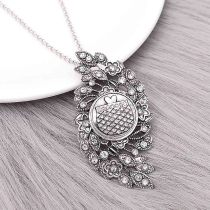 20MM design Round metal silver plated snap with White rhinestone KC9273 charms snaps jewelry