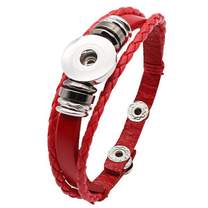 1 buttons red leather KC0282 with Small Pendants new type bracelets fit 20mm snaps chunks
