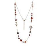 Fashion 80cm long Necklace Hand-made Beaded Natural  Pearl Shell Necklace
