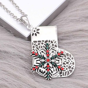 Christmas Socks Snap Pendant fit 20MM snaps style jewelry KC0478