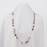 Fashion 80cm long Necklace Hand-made Beaded Natural  Pearl Shell Necklace