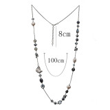 Fashion 80cm long Necklace Hand-made Beaded Natural Shell Necklace