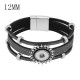 1 buttons Black leather KS0668-S with Small Pendants new type bracelets fit 12mm snaps chunks