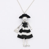 Fashion doll alloy necklace 68cm with rhinestones