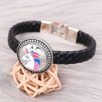 20MM design Unicorn metal silver plated snap with  Enamel KC9298 charms snaps jewelry