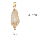 Natural pearl pendant comes with cute golden accessories001