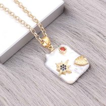 Natural pearl pendant comes with cute golden accessories008