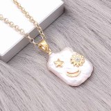 Natural pearl pendant comes with cute golden accessories012