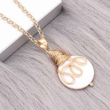 Natural pearl pendant comes with cute golden accessories003