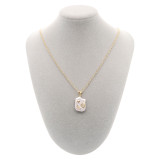 Natural pearl pendant comes with cute golden accessories012