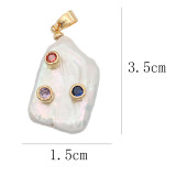 Natural pearl pendant comes with cute golden accessories007