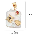 Natural pearl pendant comes with cute golden accessories008