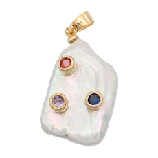 Natural pearl pendant comes with cute golden accessories007