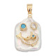 Natural pearl pendant comes with cute golden accessories010