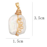 Natural pearl pendant comes with cute golden accessories004