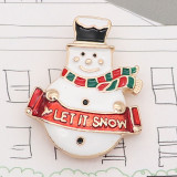 Christmas 20MM Snowman snap gold Plated  enamel KC8104 charms snaps jewelry