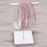 60 pcs/ lot Rhinestones Sparkling  Elastic Bracelet with 80pcs Rose color rhinestones