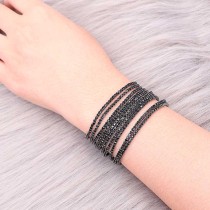 60 pcs/lot Rhinestones Sparkling Elastic Bracelet with 80pcs black color rhinestones