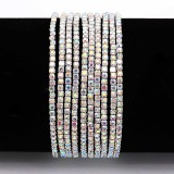 60 pcs/lot Rhinestones Sparkling Elastic Bracelet with 80pcs colored white rhinestones