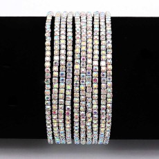 60 pcs/lot Rhinestones Sparkling Elastic Bracelet with 80pcs colored white rhinestones