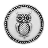 20MM Owl snap silver Plated with White enamel charms KC9306 snaps jewerly