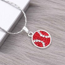 Pendant with White and red rhinestones baseball