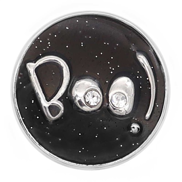 20MM snap silver Plated With rhinestones with Black enamel charms KC9307 snaps jewerly