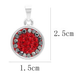 Pendant with gray and red rhinestones
