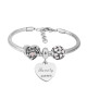 Stainless steel Charm Bracelet with 3 charms mom Family pink completed cartoon