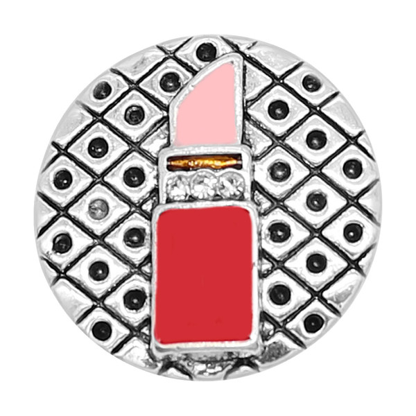 20MM snap silver Plated Lipstick  enamel charms KC8114 snaps jewerly