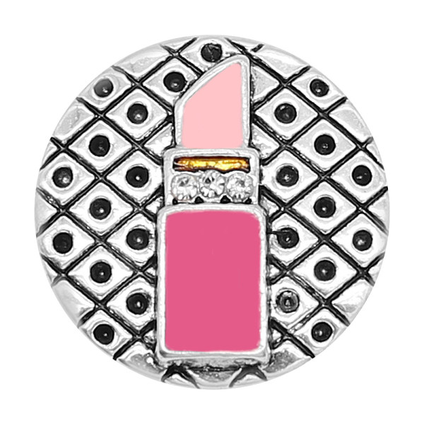 20MM snap silver Plated Lipstick  enamel charms KC8113 snaps jewerly