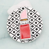 20MM snap silver Plated Lipstick  enamel charms KC8114 snaps jewerly