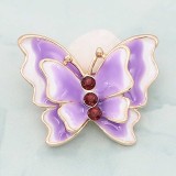 20MM snap gold Plated Butterfly purple enamel charms KC8116 snaps jewerly