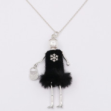 Fashion doll alloy necklace 68cm with rhinestones