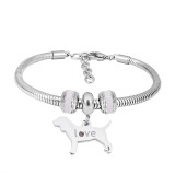 Stainless steel Charm Bracelet with dog 3 charms completed cartoon