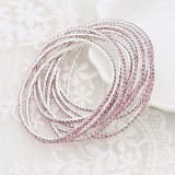 60 pcs/ lot Rhinestones Sparkling  Elastic Bracelet with 80pcs Pink rhinestones