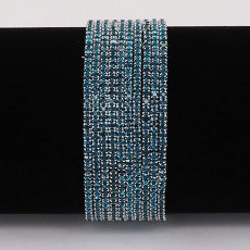 60 pcs/ lot Rhinestones Sparkling  Elastic Bracelet with 80pcs Cyan rhinestones