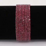 60 pcs/ lot Rhinestones Sparkling  Elastic  Bracelet with 80pcs Rose rhinestones