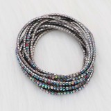 60 pcs/ lot Rhinestones Sparkling  Elastic  Bracelet with 80pcs colorful rhinestones