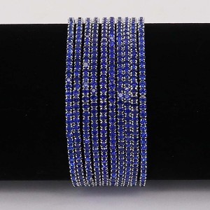 60 pcs/ lot Rhinestones Sparkling  Elastic Bracelet with 80pcs Navy Blue rhinestones