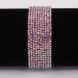 60 pcs/ lot Rhinestones Sparkling  Elastic Bracelet with 80pcs Rose colorful rhinestones