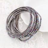 60 pcs/ lot Rhinestones Sparkling  Elastic  Bracelet with 80pcs Rose colorful rhinestones