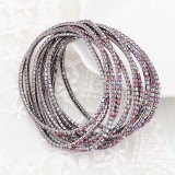 60 pcs/ lot Rhinestones Sparkling  Elastic Bracelet with 80pcs Rose colorful rhinestones