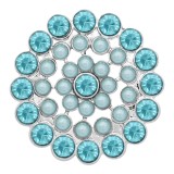 20MM snap silver Plated With blue  rhinestones charms KC9324 snaps jewerly