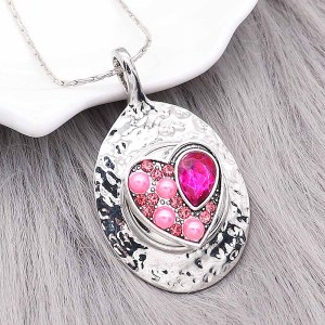20MM love snap silver Plated With rose-red rhinestones and pearls charms KC9322 snaps jewerly