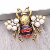 20MM Bees snap gold Plated With  pearls charms KC9318 snaps jewerly